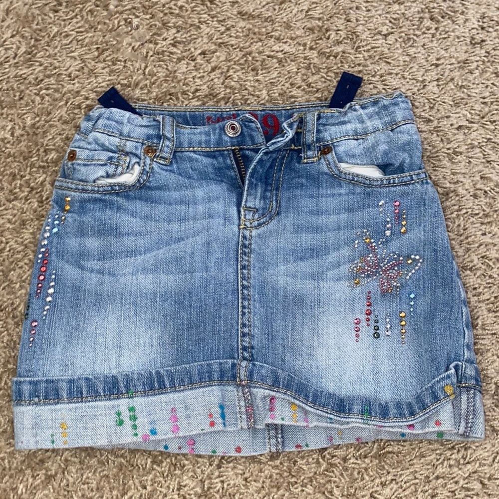 Girls jean skirt with sparkle